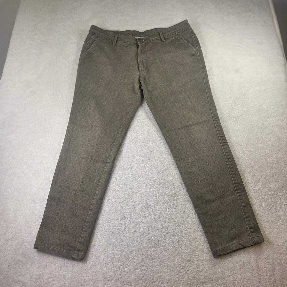 Buffalo David Bitton Canada Mens Textured Chino Pants Olive Brown 38 x 27.5